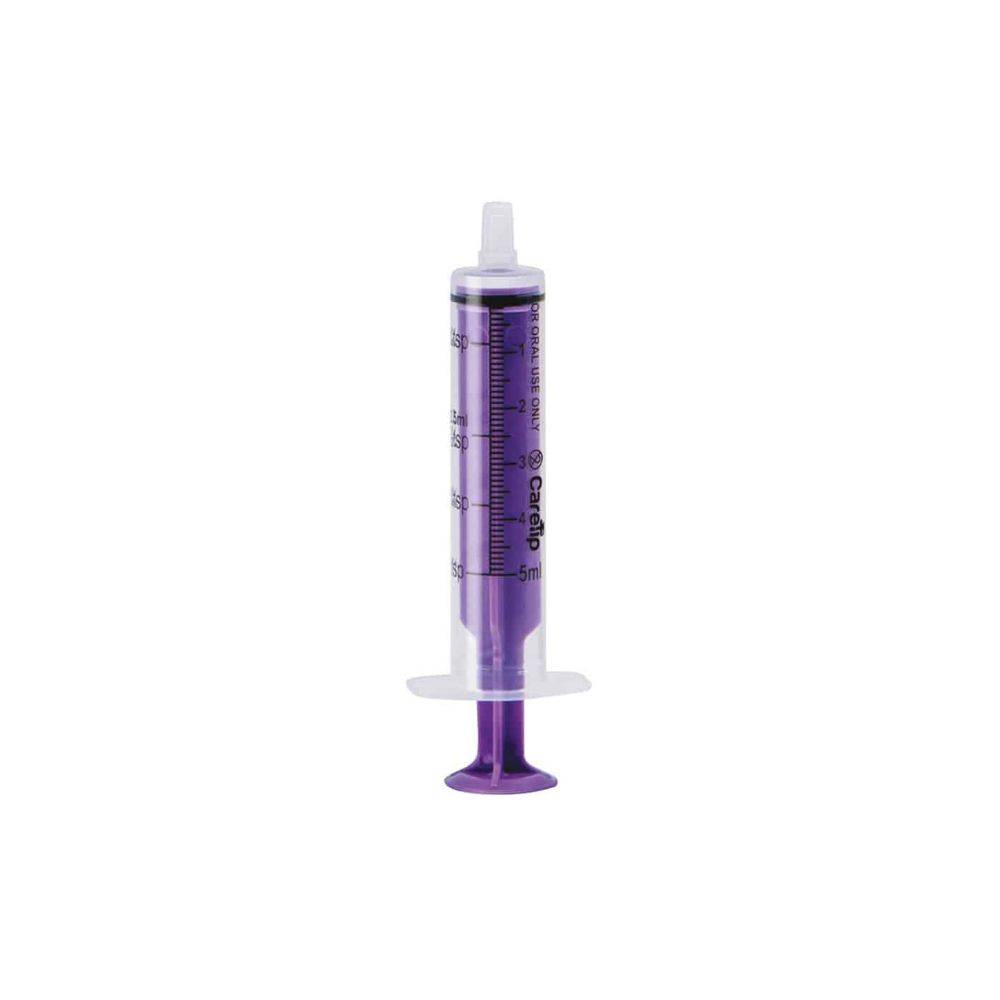 Syringes jetables CareTip pour alimentation orale/entérale de 5 ml