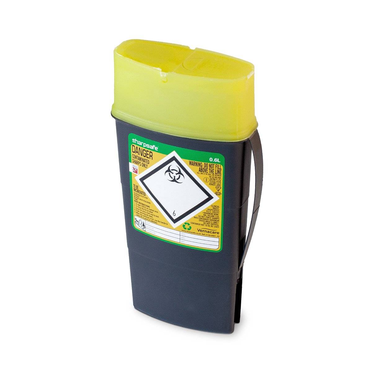 Bac à déchets tranchants Sharpsafe jaune de 0,6 litre