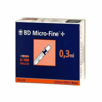 Seringue et aiguille microfines BD 0,3 ml 30 g 8 mm u100