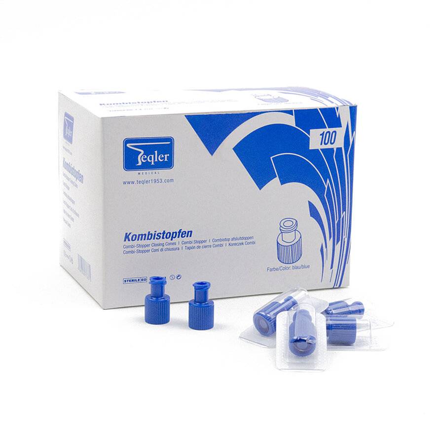 Bouchons de seringue stériles bleus, bouchon combiné, raccord Luer