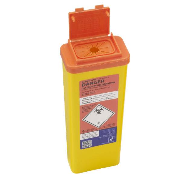 Poubelle pour objets tranchants Sharpsguard Orange de 0,5 litre