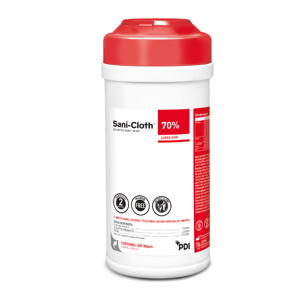 Sani-Cloth Lingettes à l'alcool isopropylique à 70 % Tube de 200 lingettes