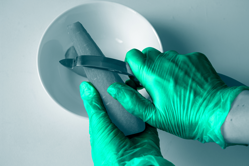 Gants d'examen en vinyle vert Unicare Boîte de 100