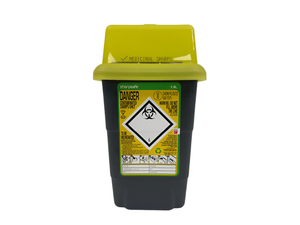 Bac à déchets tranchants Sharpsafe jaune de 1,8 litre