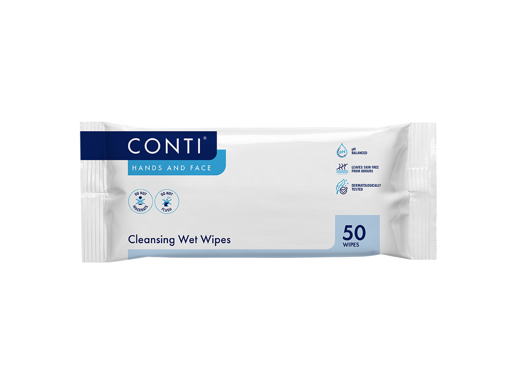 Conti Lingettes Humides Mains Et Visage Super Douces Légèrement Parfumées 50 Lingettes
