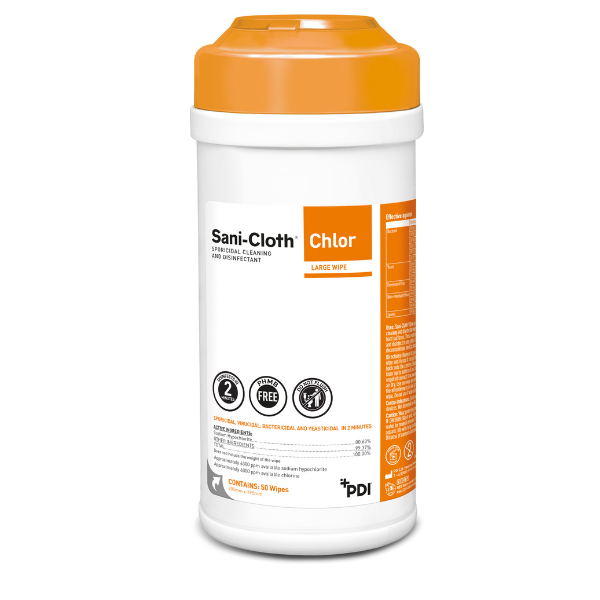 Tube de 50 lingettes sporicides au chlore Sani-Cloth®