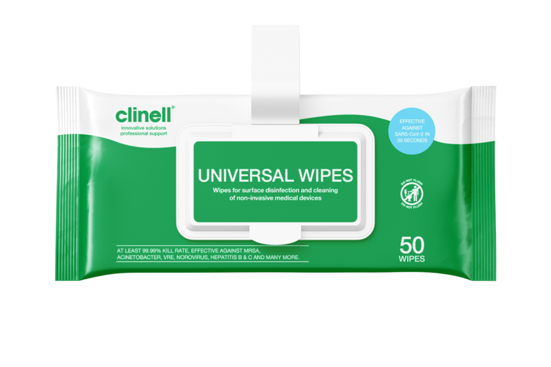 Clinell Lingettes universelles Clip Pack 50