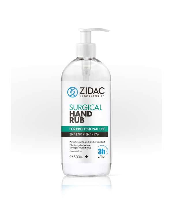 Gel chirurgical pour les mains Zidac, 500 ml