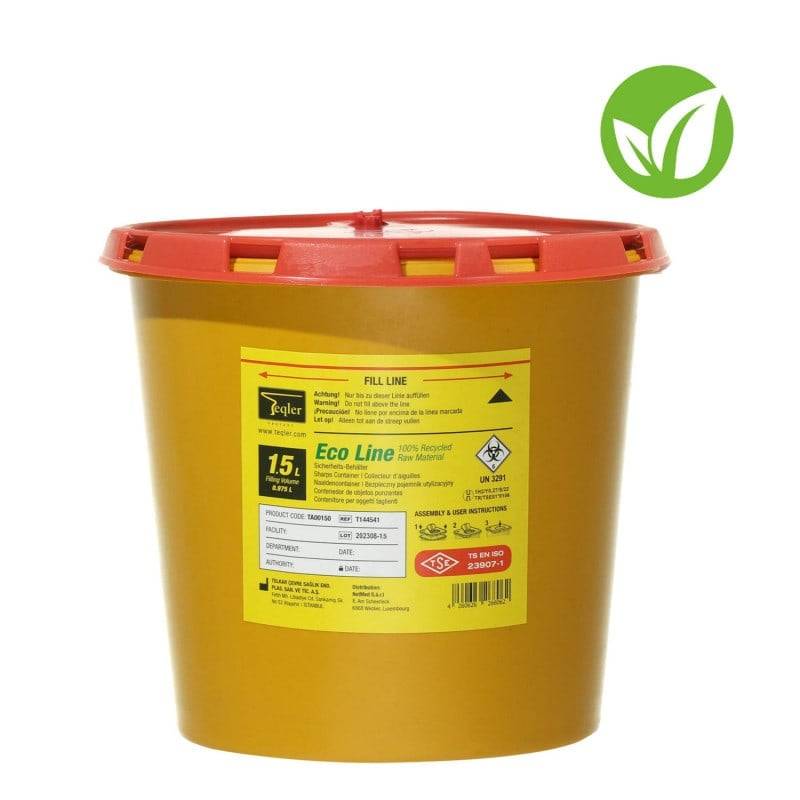 Poubelle pour objets tranchants Eco Line de 1,5 litre