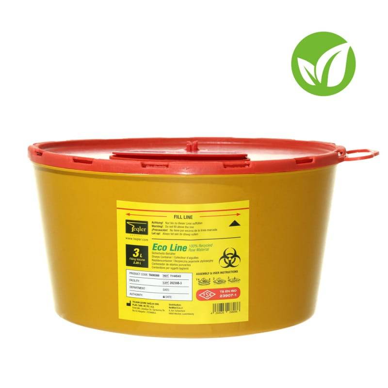 Poubelle pour objets tranchants Eco Line de 3 litres