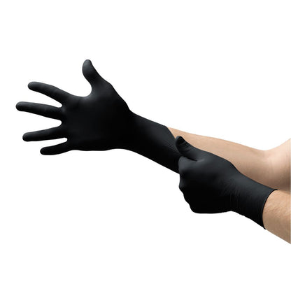 Boîte de 100 gants d’examen en nitrile noir Ansell Microflex MidKnight Touch