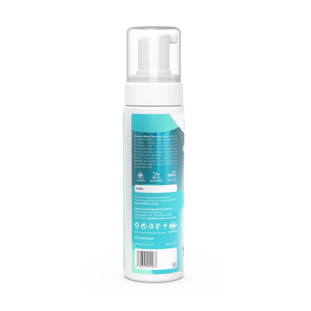 Omnitex 200ml Mousse Nettoyante pour le Corps Sans Rinçage