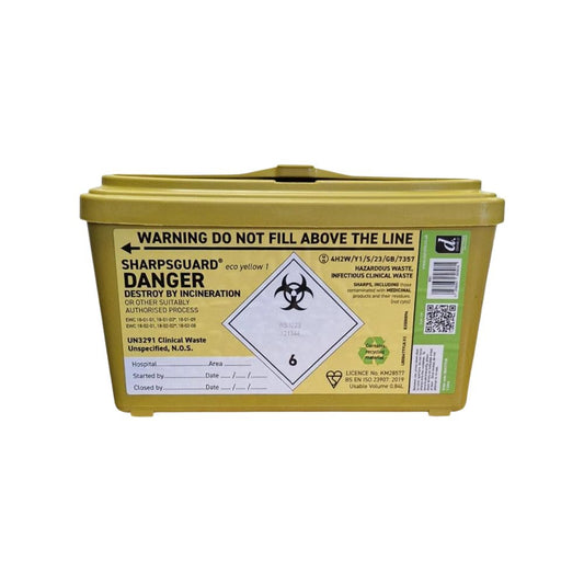 Poubelles Sharpsguard jaunes pour objets tranchants, 1 litre