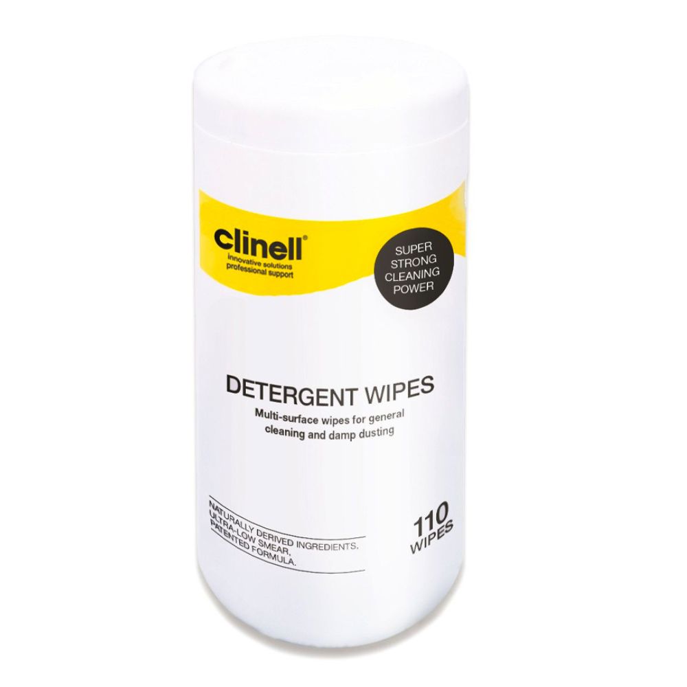Détergent Clinell en pot de 110 lingettes