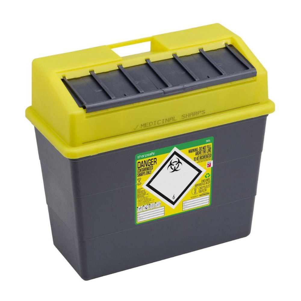 Bac à déchets tranchants Sharpsafe jaune de 30 litres