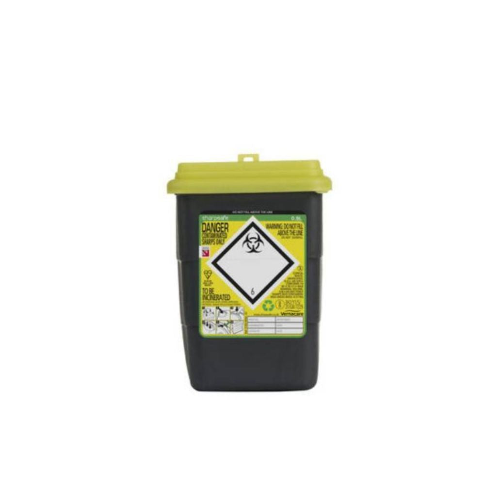 Bac à déchets aigus Sharpsafe jaune de 0,8 litre
