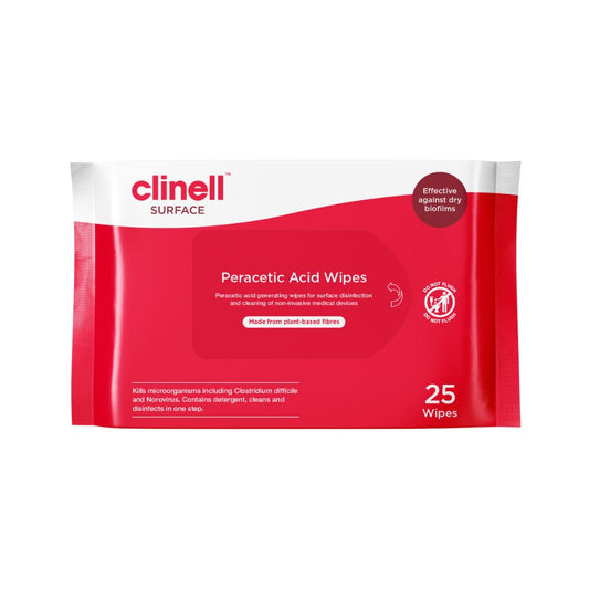 Lingettes à l'acide peracétique Clinell, paquet de 25