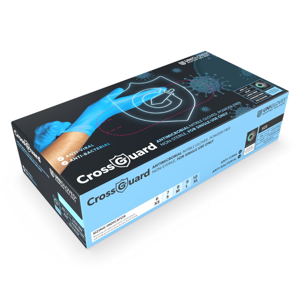 Gants antimicrobiens en nitrile CROSSGUARD Boîte de 100