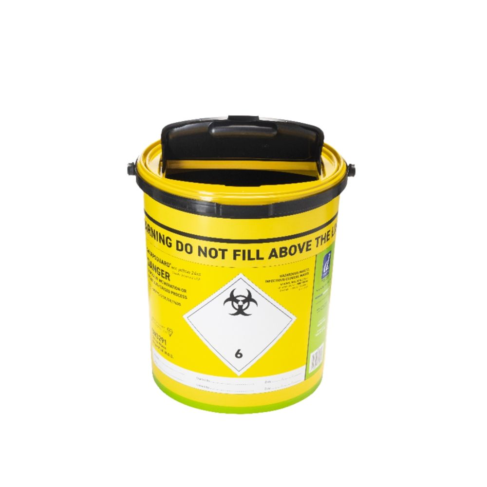 Poubelle pour objets tranchants Sharpsguard jaune 22 L, accès supplémentaire