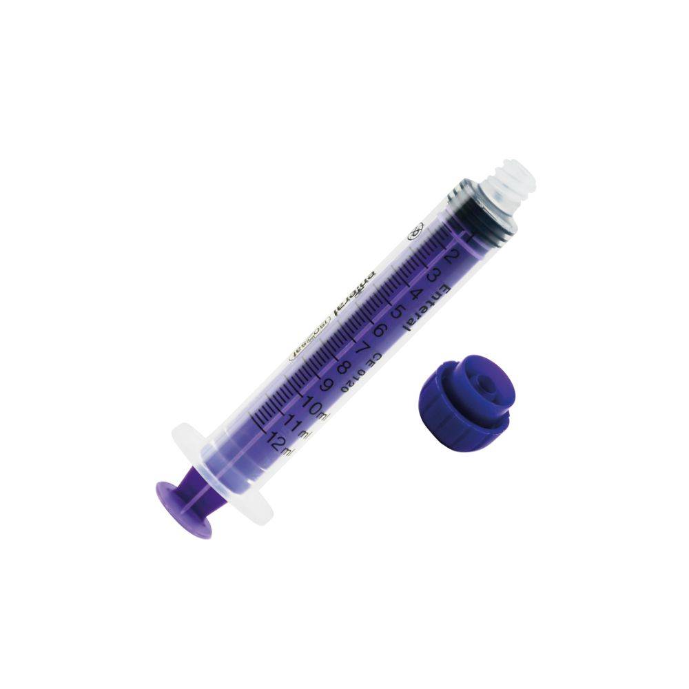 Syringe jetable ISOSAF de 12 ml ENFit Standard et capuchon à emboîter