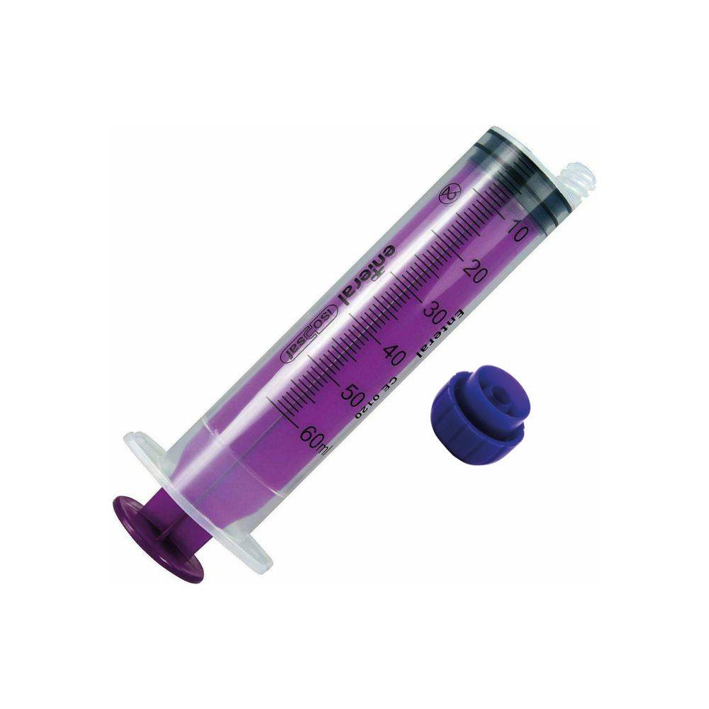 Syringe jetable ISOSAF ENFit Standard de 60 ml et capuchon à emboîter