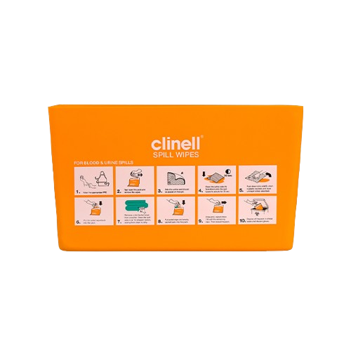 Distributeur de lingettes anti-déversement orange Clinell