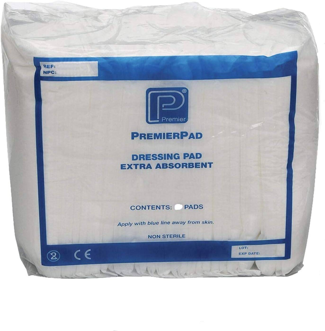 PremierPad Compresses non stériles pour pansements, 20 cm x 20 cm, paquet de 25