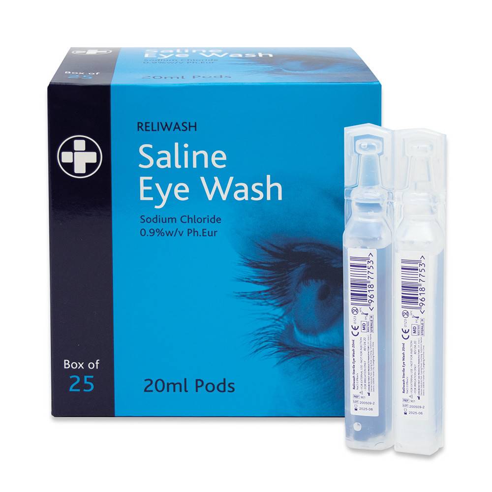 Solution saline pour le lavage oculaire Reliwash 20 ml