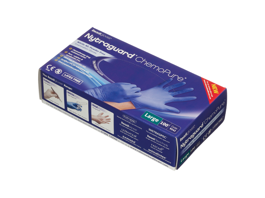 Gants en nitrile Nytraguard Chemopure, boîte de 100