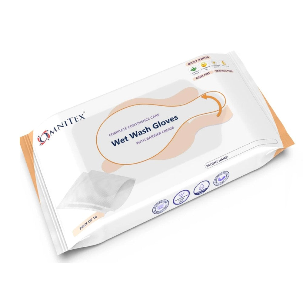 Omnitex Bed Bath Gants de lavage humide avec crème barrière Lot de 10