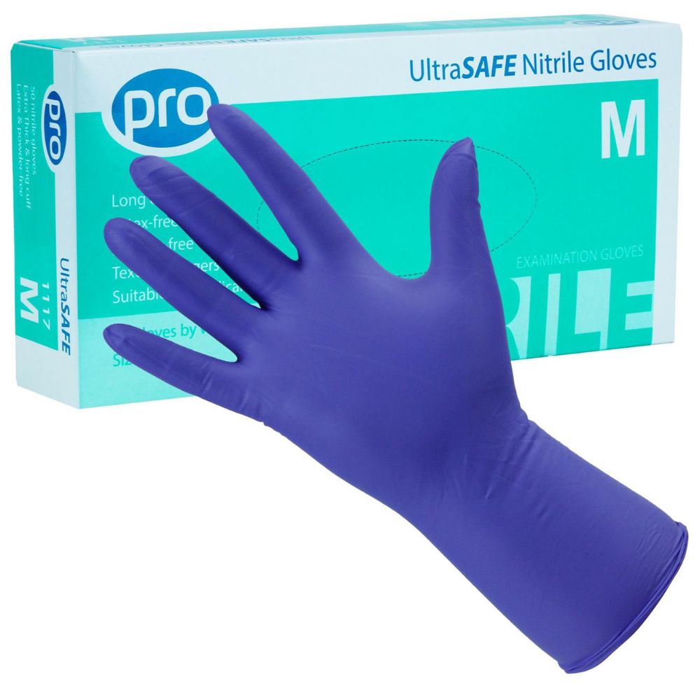 PRO UltraSAFE Violet Long Cuff Nitrile Gloves