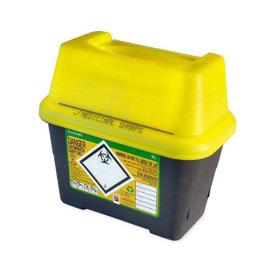 Poubelle pour objets tranchants Frontier Sharpsafe jaune 2 litres