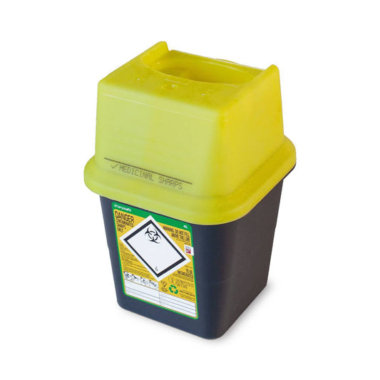 Poubelle pour objets tranchants Frontier Sharpsafe jaune de 4 litres