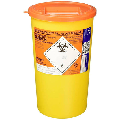 Poubelle pour objets tranchants Sharpsguard orange de 5 litres