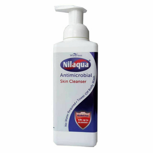 Mousse nettoyante antimicrobienne pour patients sans eau Nilaqua - 500 ml