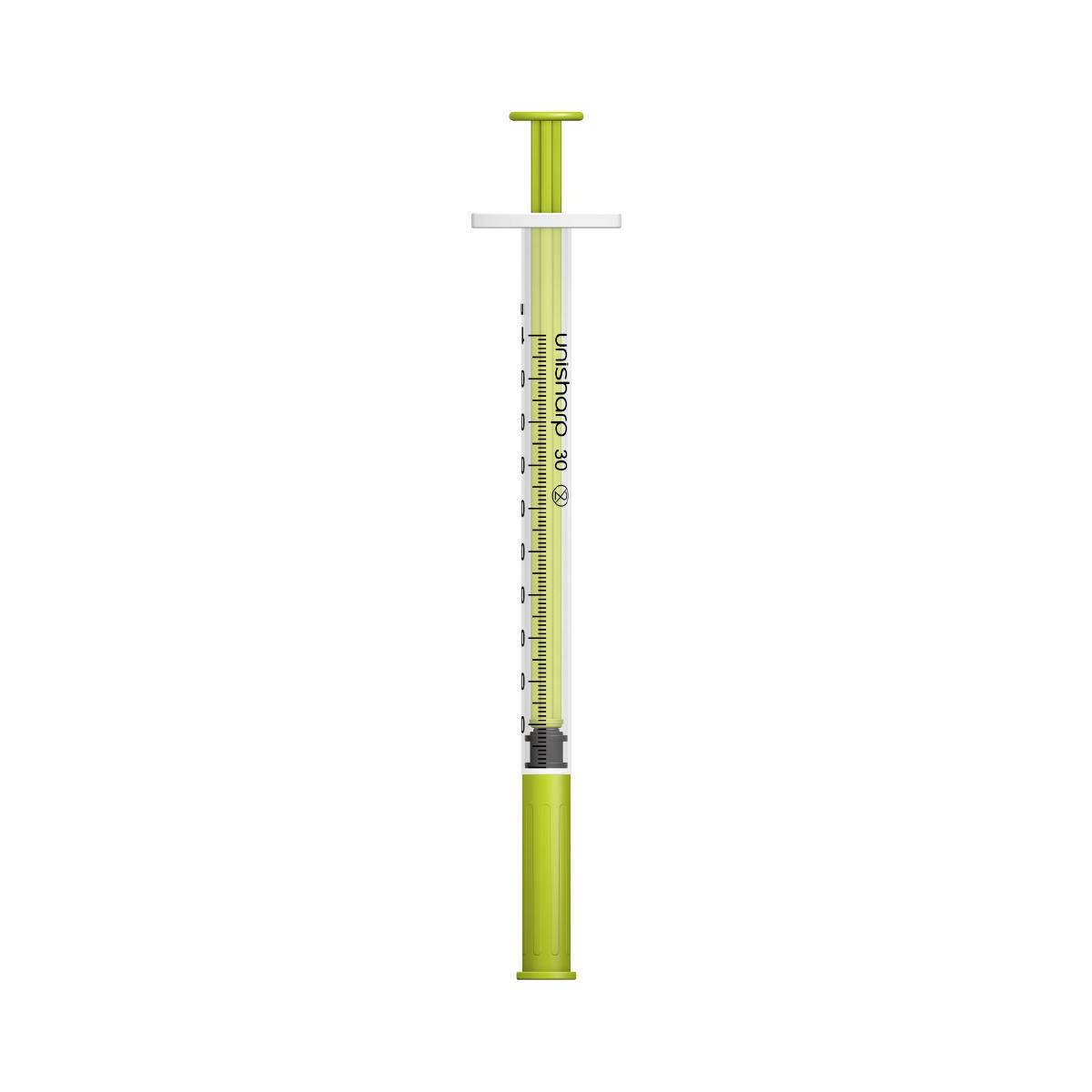 Seringue et aiguille Unisharp 1 ml 0,5 pouce 30 g de citron vert u100