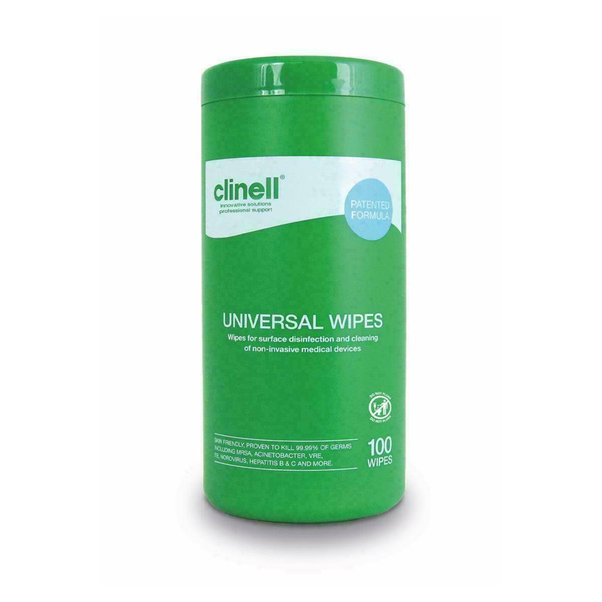 Clinell Universal Sanitizing Wipe Tub 100 lingettes