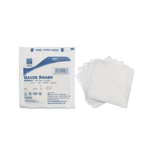 5 x 5 tampons de gaze stériles, paquet unique de 5