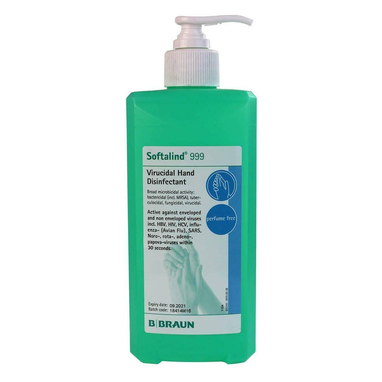 Softalind 999 Flacon désinfectant pour les mains 500ML BBraun