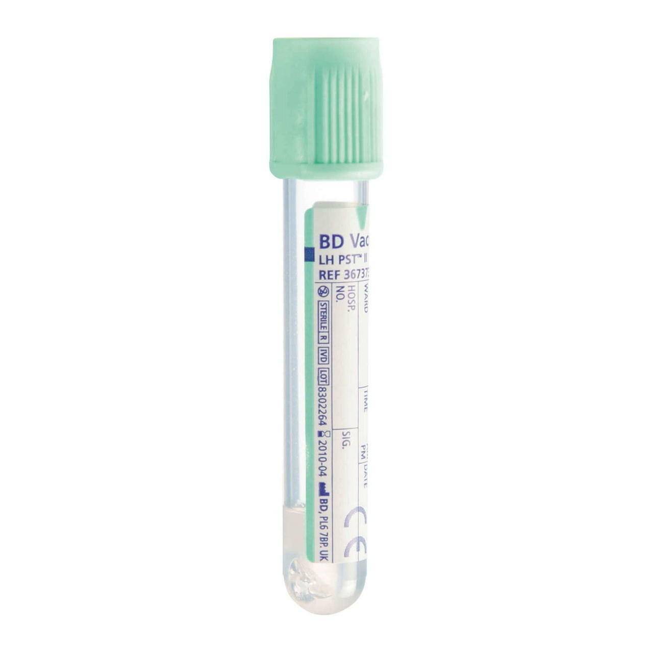 Tube en plastique BD Vacutainer PST II de 8 ml avec Hermogard vert clair