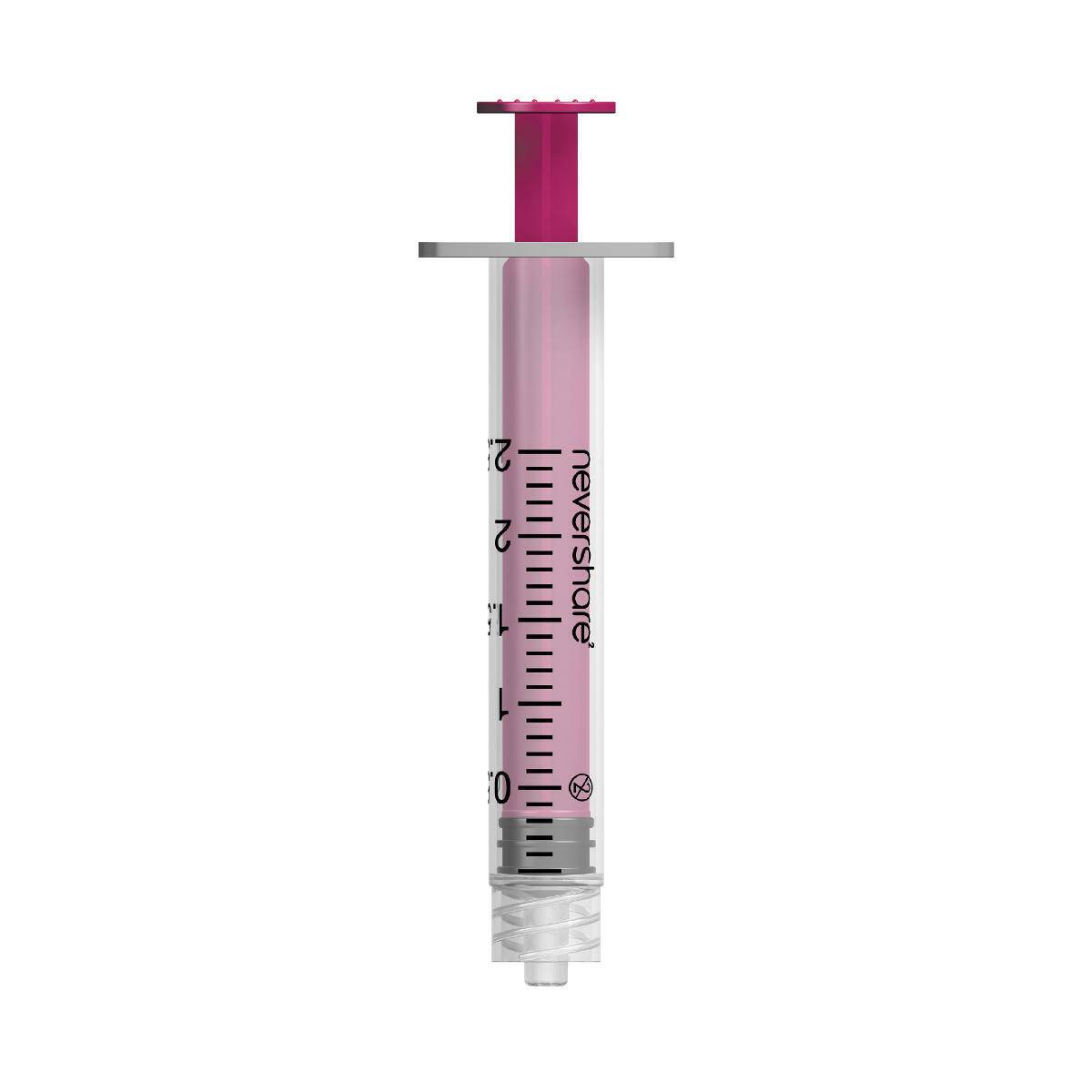 Seringues Luer Lock Nevershare roses de 2,5 ml