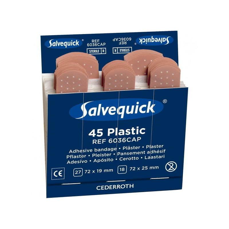 Plâtre plastique stérile Salvequick, recharge unique (45 pansements)