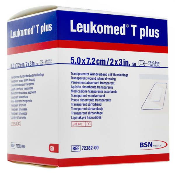 Pansement film transparent Leukomed T Plus 7,2 cm x 5 cm 7,2 cm x 5 cm