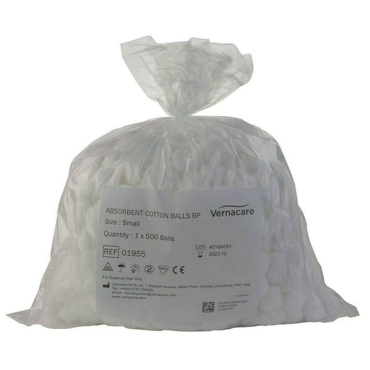 Small Cotton Wool Balls 500 non sterile - UKMEDI