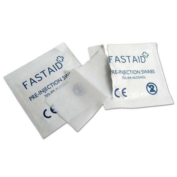 Écouvillons de pré-injection Fast Aid, lingettes alcoolisées à 70 %