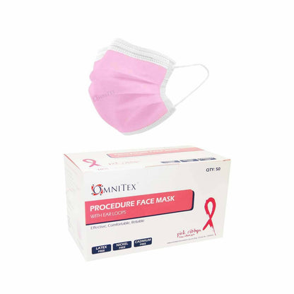 Masque chirurgical de type IIR x 50 (rose)