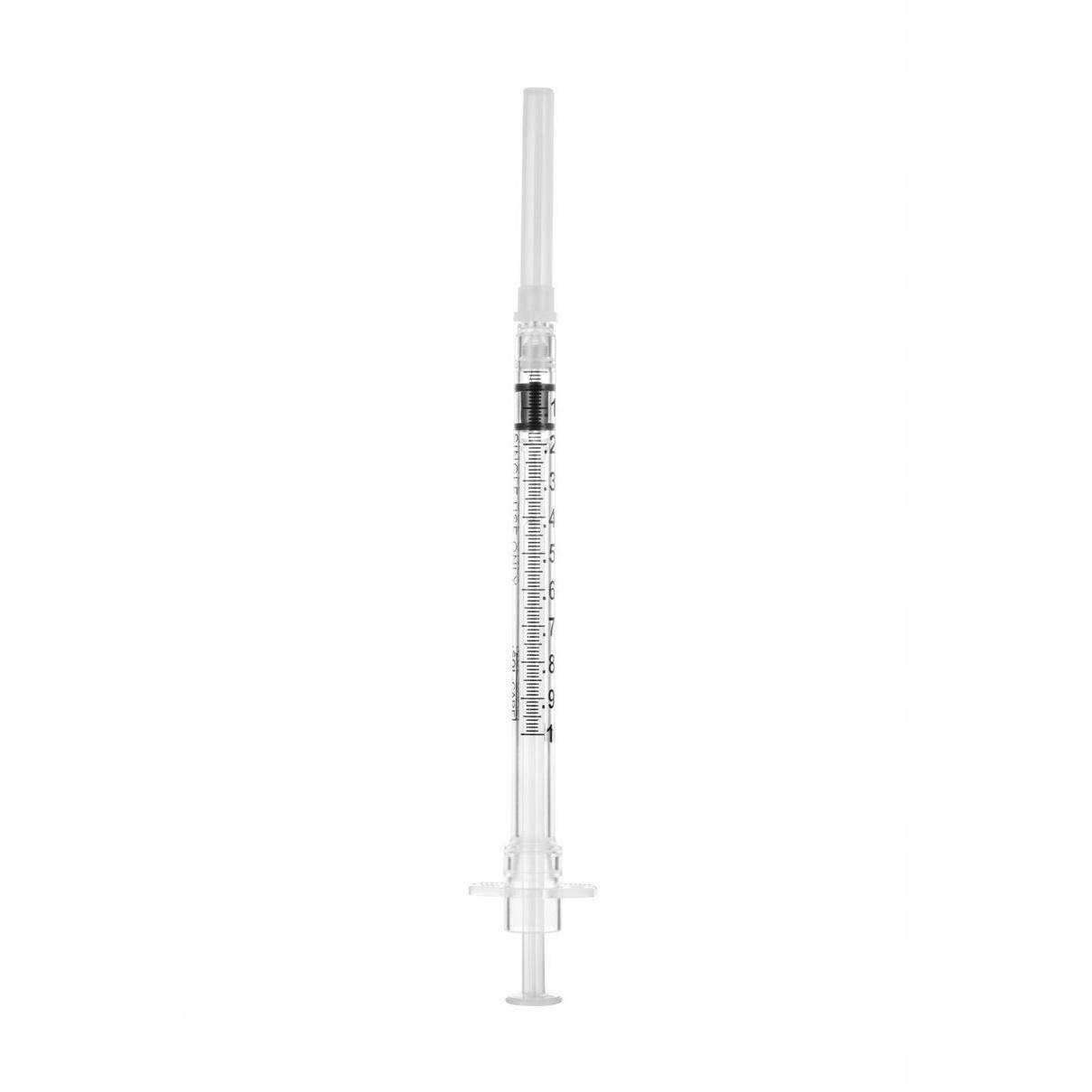 1ml 26g 3/8 inch Sol-Care Safety Syringe with Fixed Needle 100070IM UKMEDI.CO.UK