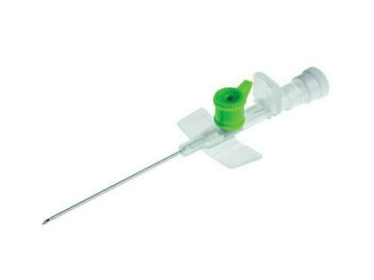 Canule à ailettes BD Venflon IV verte de 18 g, 45 mm, avec port d'injection