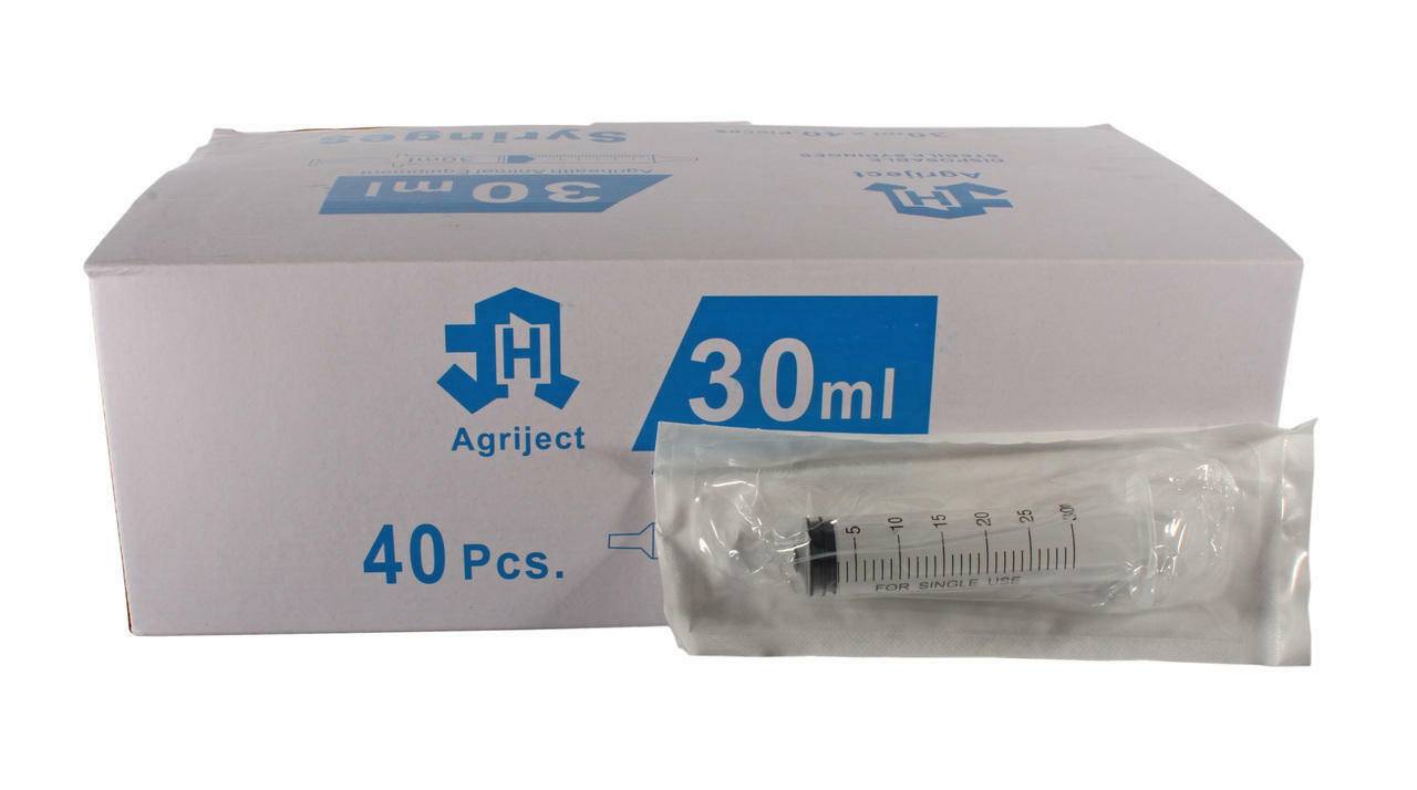 30ml Agriject Syringe Luer Slip Side Tip 178900 UKMEDI.CO.UK