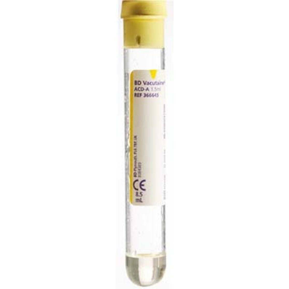 Tubes de prélèvement sanguin jaunes ACD-A BD Vacutainer 8,5 ml